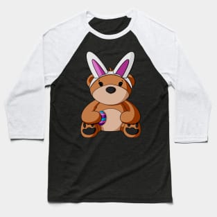 Easter Bunny Ears Teddy Bear Baseball T-Shirt